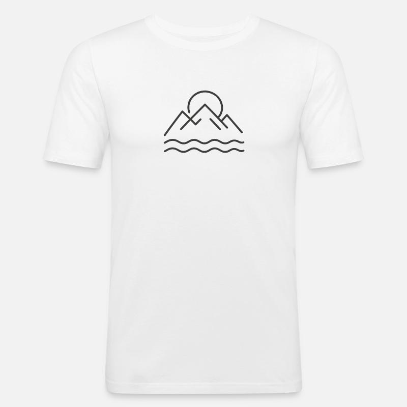 Silent Peaks - Männer Slim Fit T-Shirt - Weiß