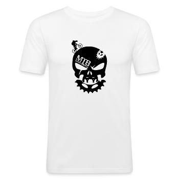 Bone Head - Männer Slim Fit T-Shirt - Weiß - Vorne - Nik (191cm)