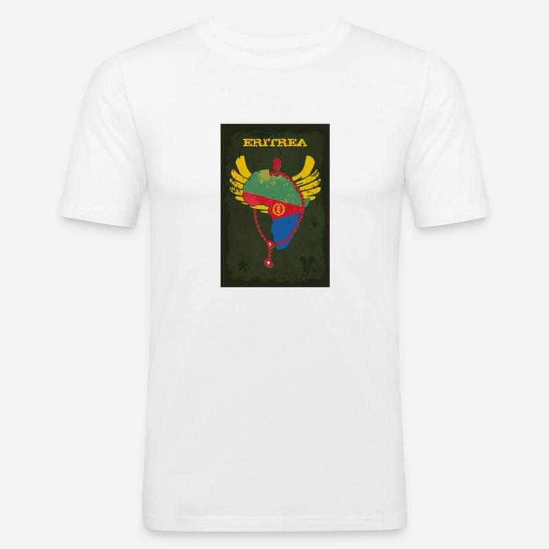 Eritrea-plakat - Slim Fit T-skjorte for menn - hvit