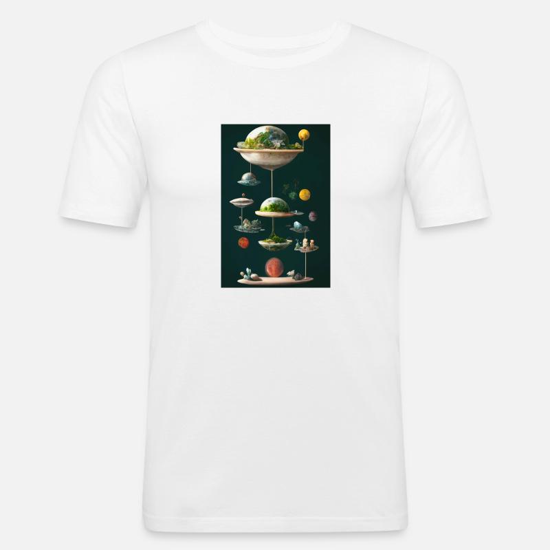 Weit weg - Männer Slim Fit T-Shirt - Weiß