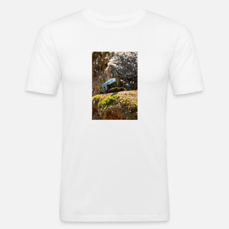 Gelbbauch-Slider Trachemys scripta scripta - Männer Slim Fit T-Shirt - Weiß
