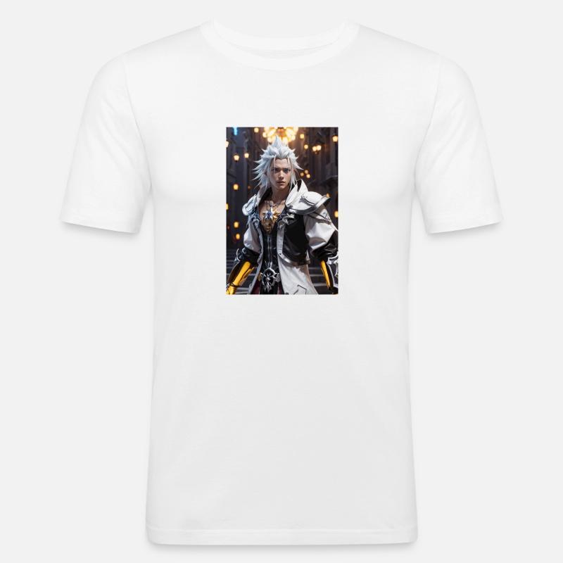AI 3D Version 7 - Männer Slim Fit T-Shirt - Weiß
