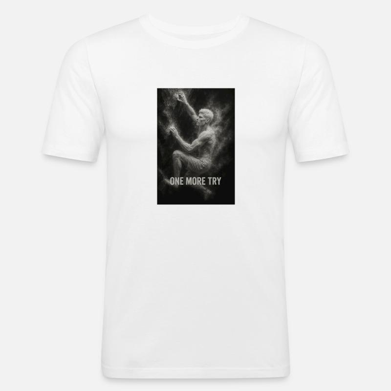 One more try. - Men's Slim Fit T-Shirt - white