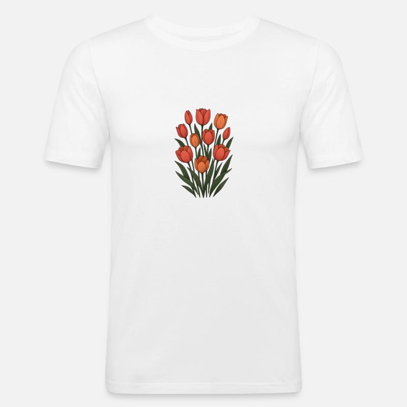 Tulips - Men's Slim Fit T-Shirt - white
