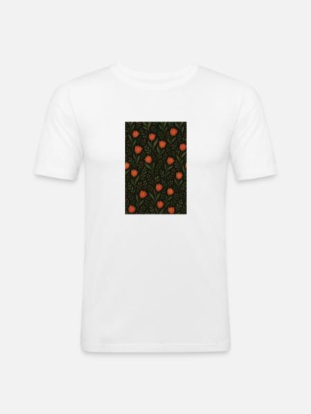 Tulip Pattern - Men's Slim Fit T-Shirt - white