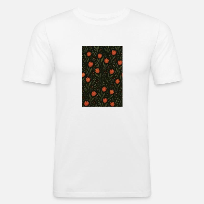 Tulip Pattern - Men's Slim Fit T-Shirt - white