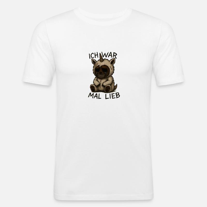 Ich war mal lieb - Männer Slim Fit T-Shirt - Weiß