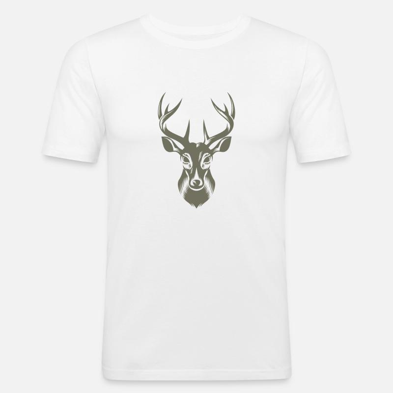 Illustration cool de cerf - T-shirt près du corps Homme - blanc