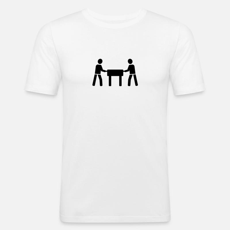 Tischkicker - Männer Slim Fit T-Shirt - Weiß