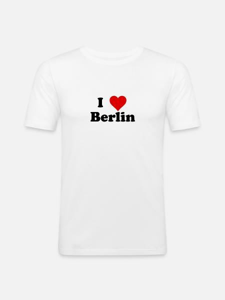 Berlin liebhaber - Männer Slim Fit T-Shirt - Weiß