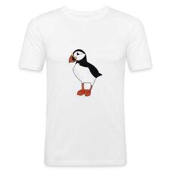 Papageientaucher - Männer Slim Fit T-Shirt - Weiß - Vorne - Nik (191cm)