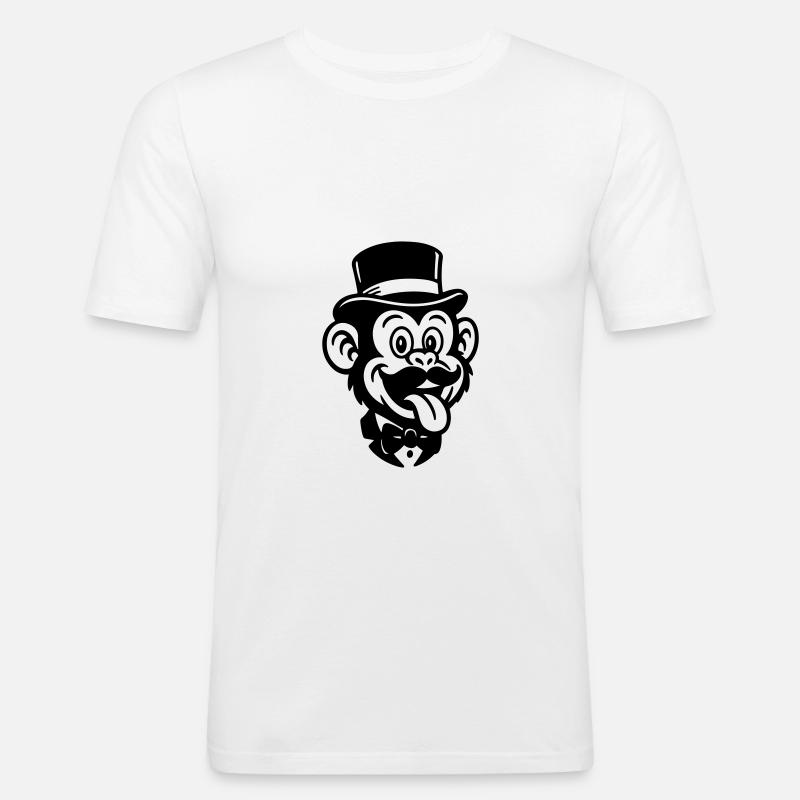 Affe Bräutigam Comic - Männer Slim Fit T-Shirt - Weiß