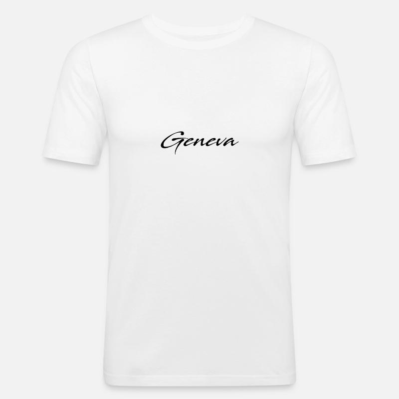 Geneva - Männer Slim Fit T-Shirt - Weiß
