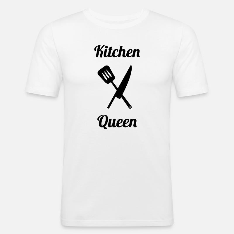 La regina della cucina - Maglietta aderente da uomo - bianco