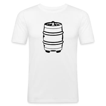 Baril de bière Buveur de bière Buveur de bière Idée cadeau - T-shirt près du corps Homme - blanc - Devant - Nik (191cm)