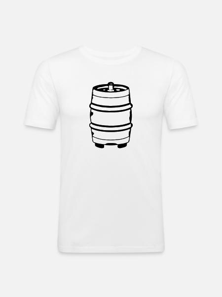 Bierfass Biertrinker Biertrinkerin Geschenkidee - Männer Slim Fit T-Shirt - Weiß