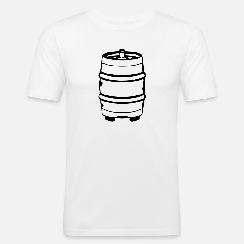 Bierfass Biertrinker Biertrinkerin Geschenkidee - Männer Slim Fit T-Shirt - Weiß