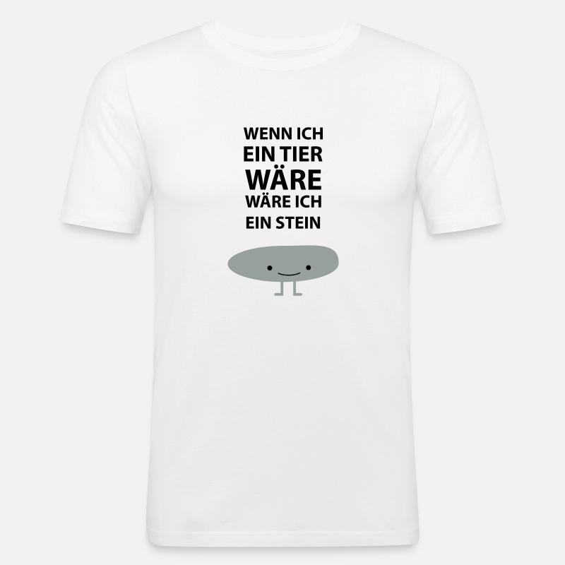 Sei ein Stein! - Männer Slim Fit T-Shirt - Weiß