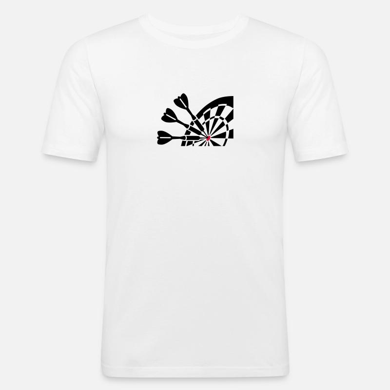 Darts - Männer Slim Fit T-Shirt - Weiß