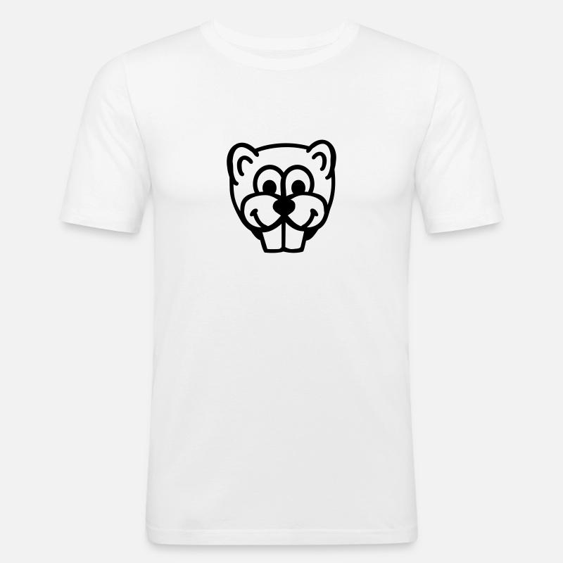 Biber - Männer Slim Fit T-Shirt - Weiß