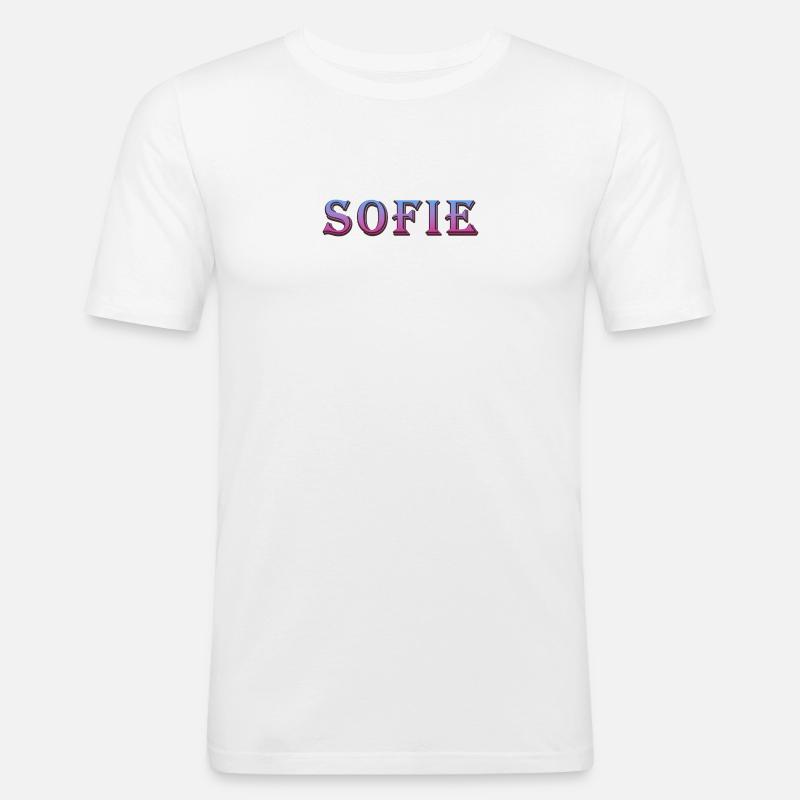 Farbenfroher 3D-Text mit Glitzereffekt - Männer Slim Fit T-Shirt - Weiß