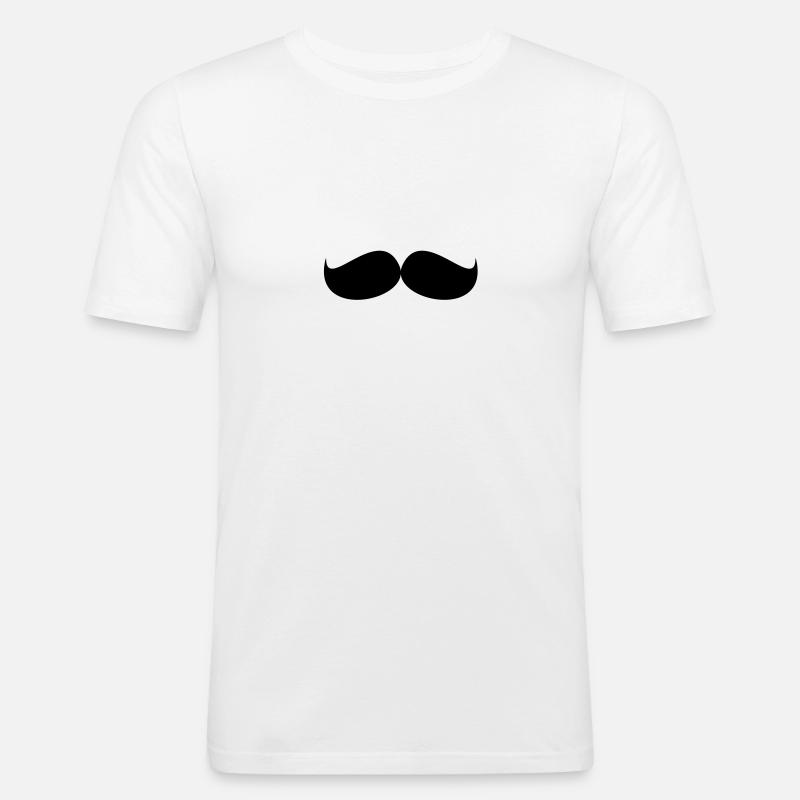Schnurrbart / Mustache - Männer Slim Fit T-Shirt - Weiß