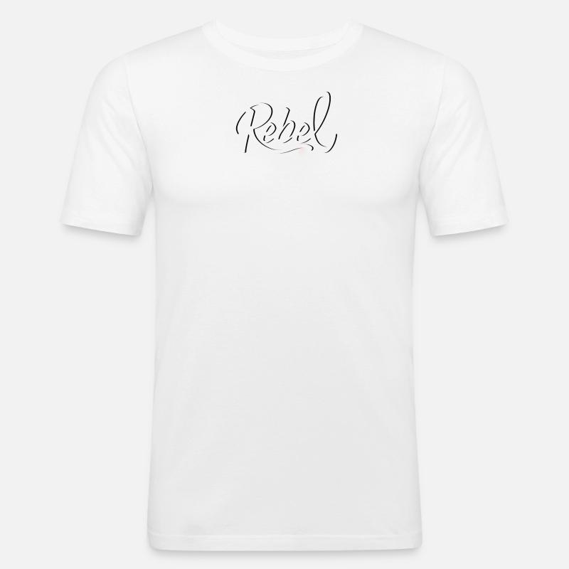 Rebel 2 - Männer Slim Fit T-Shirt - Weiß