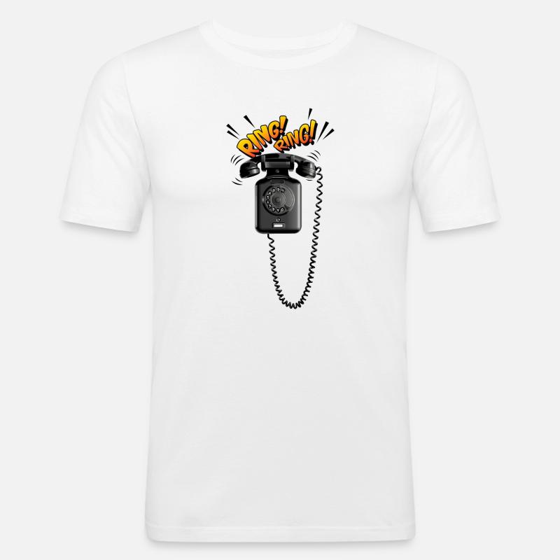 Telefon ohne Touch-Screen - Männer Slim Fit T-Shirt - Weiß