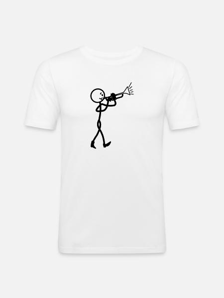 Fanfare trumpet transparent - Men's Slim Fit T-Shirt - white