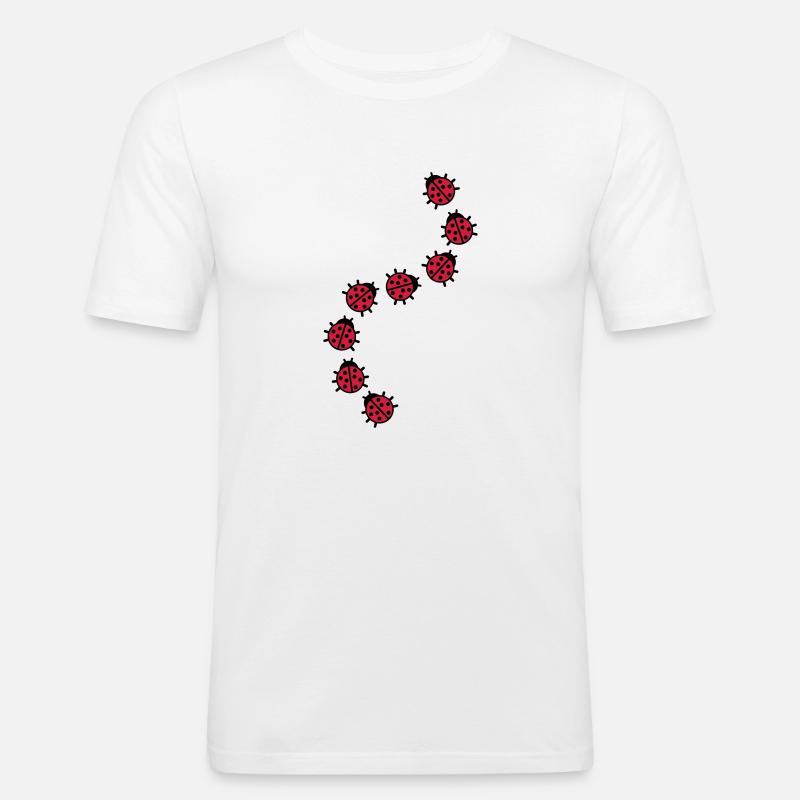 Marienkäfer - Männer Slim Fit T-Shirt - Weiß