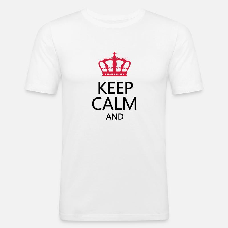 keep_calm2 - Männer Slim Fit T-Shirt - Weiß