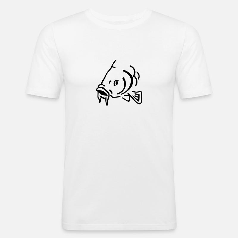 Fisch - Männer Slim Fit T-Shirt - Weiß