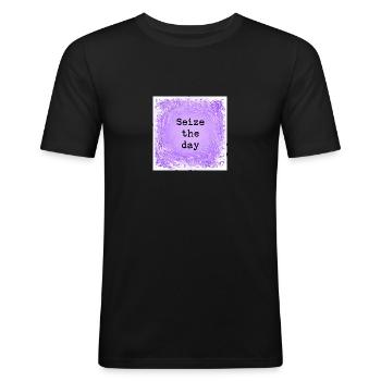 Seize the day - Men's Slim Fit T-Shirt - black - Front - Nik (191cm)