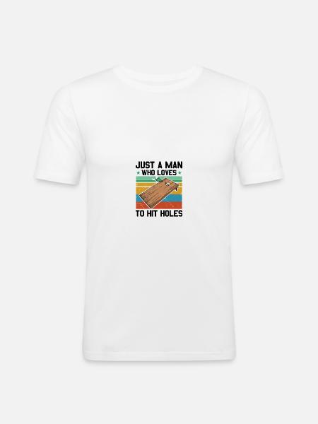 Cornhole - T-shirt près du corps Homme - blanc