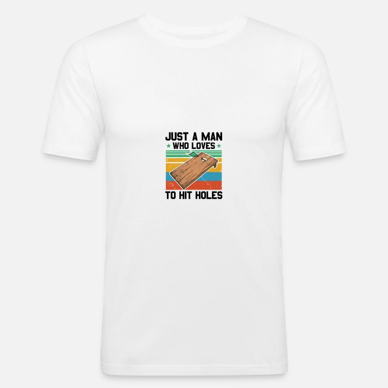Cornhole - Men's Slim Fit T-Shirt - white