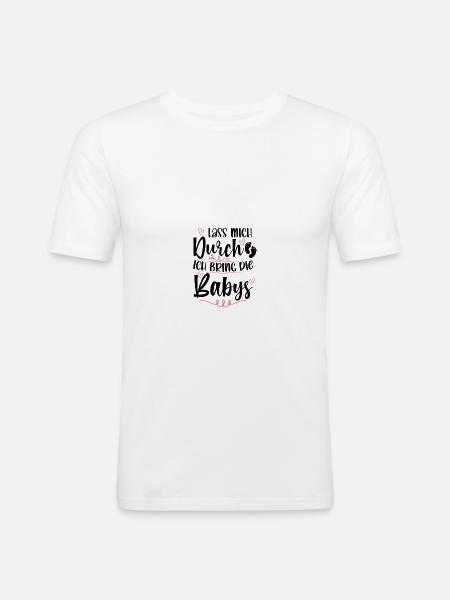 Hebammen - Männer Slim Fit T-Shirt - Weiß