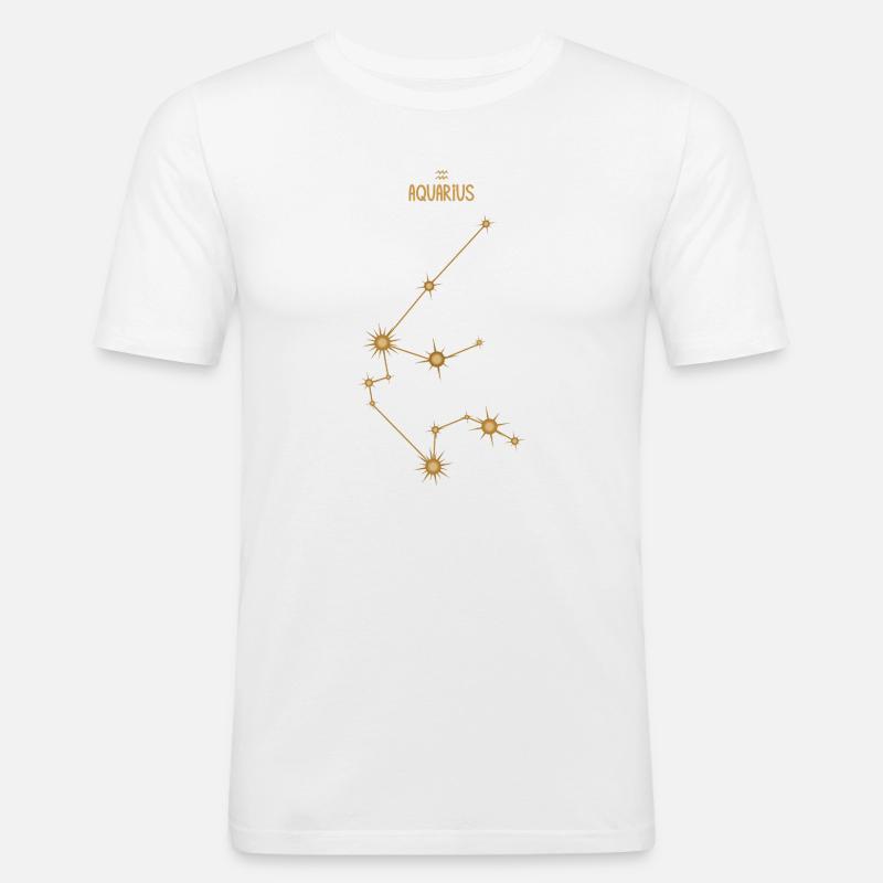 Wassermann Sternzeichen Sternbild Golden - Männer Slim Fit T-Shirt - Weiß