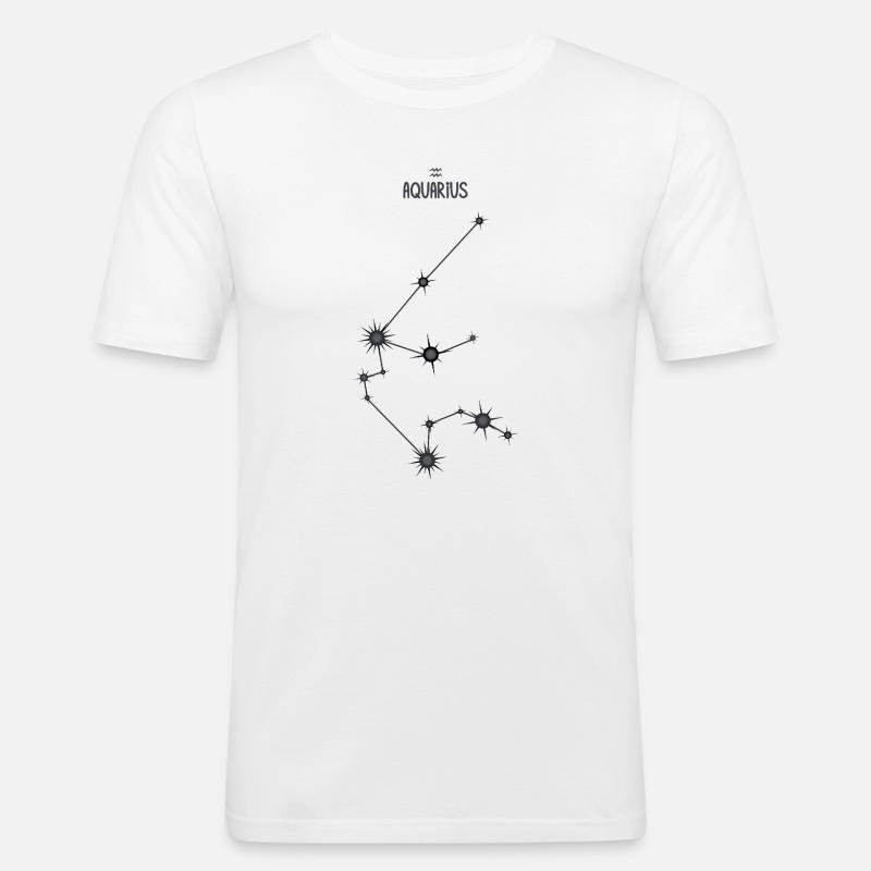 Wassermann Sternzeichen Sternbild Schwarz & Grau - Männer Slim Fit T-Shirt - Weiß