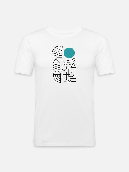 Geomic Water and Sky Pressure - Men's Slim Fit T-Shirt - white