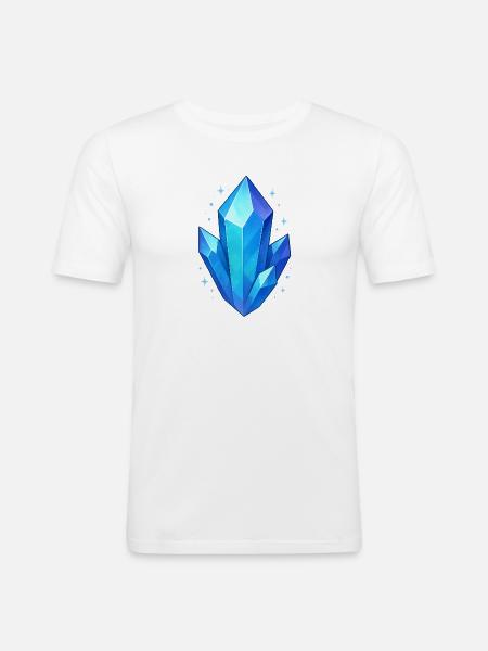 Blue Crystal Cluster - Men's Slim Fit T-Shirt - white