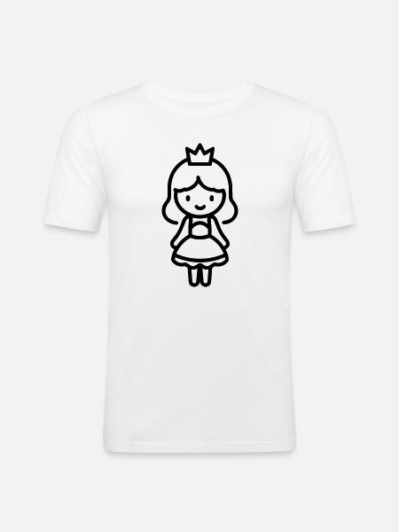princesse - T-shirt près du corps Homme - blanc