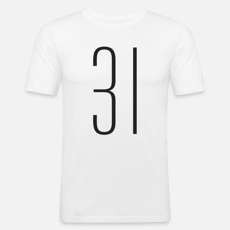 31 - Männer Slim Fit T-Shirt - Weiß