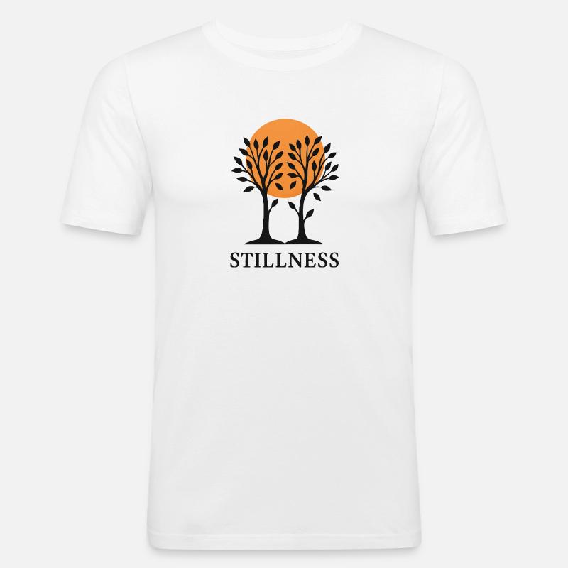 Stillness in Sunset - Männer Slim Fit T-Shirt - Weiß