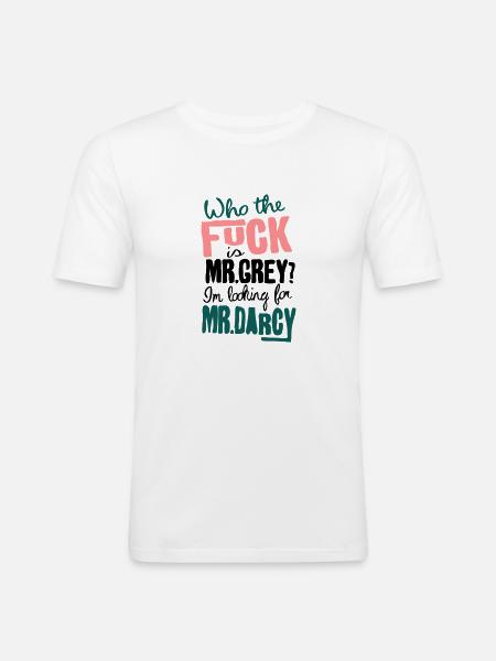 whothefk - Männer Slim Fit T-Shirt - Weiß