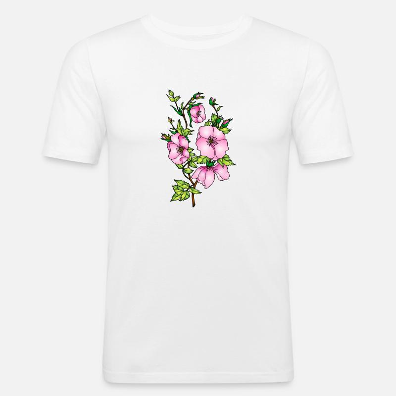 Blumen - Männer Slim Fit T-Shirt - Weiß