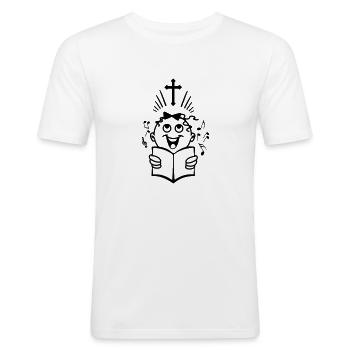 Mädchen Religion Psalm Singen - Männer Slim Fit T-Shirt - Weiß - Vorne - Nik (191cm)
