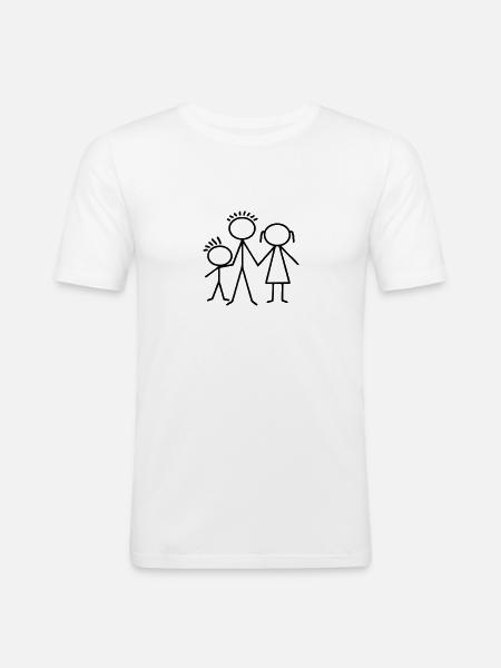 Mutter Vater Kind - Männer Slim Fit T-Shirt - Weiß