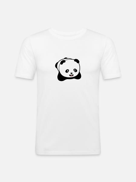 Laughing kawaii panda - Men's Slim Fit T-Shirt - white