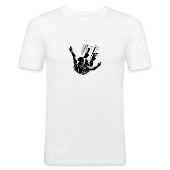 Elitetrupp Fallschirmspringer Fallschirmjäger - Männer Slim Fit T-Shirt - Weiß - Vorne - Nik (191cm)