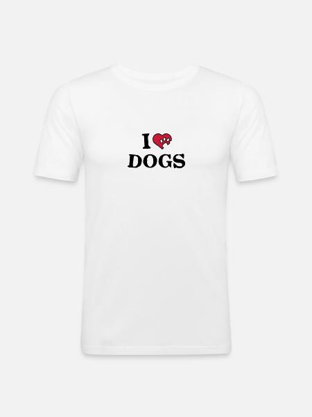 hundeherz_a_2c - Männer Slim Fit T-Shirt - Weiß
